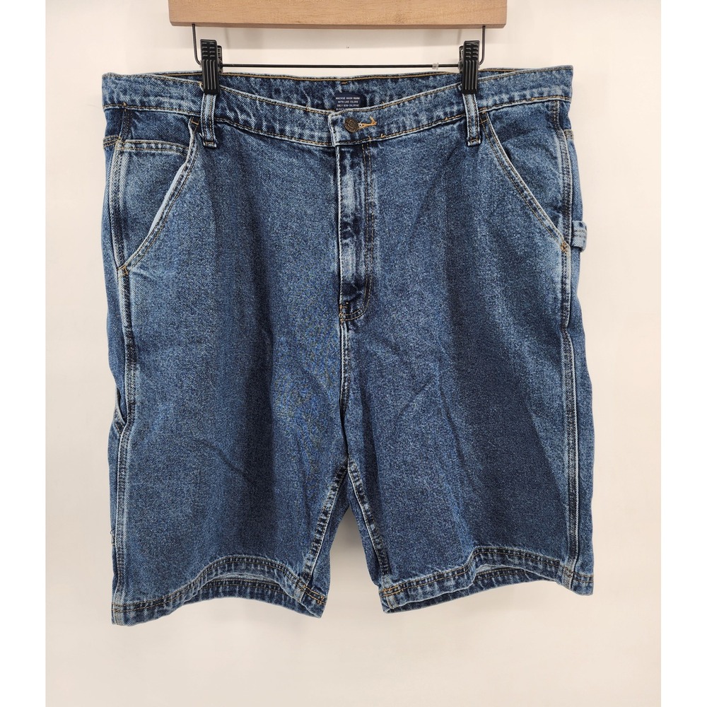 RK‎ Brand Carpenter Denim Shorts Blue Size 42 Baggy Workwear Utility Skate Y2K